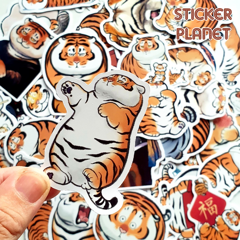 Sticker hình dán hổ đáng yêu cute trang trí mũ bảo hiểm, đàn, guitar, ukulele, điện thoại laptop,macbook,vali