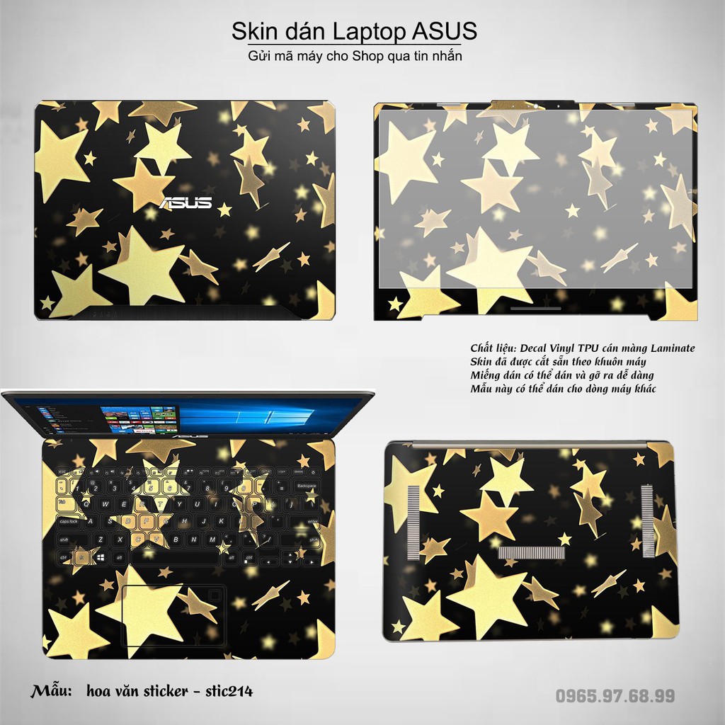 Skin dán Laptop Asus in hình Hoa văn sticker _nhiều mẫu 34 (inbox mã máy cho Shop)