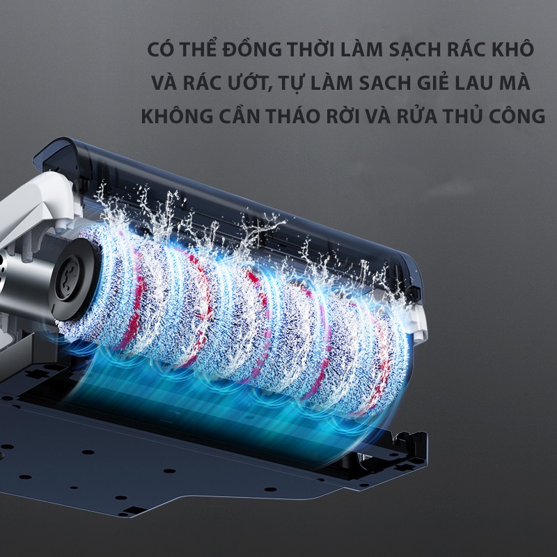 Máy Hút Bụi Lau Sàn Tự Động Giặt Giẻ RULAX T9 Pro Có Cảm Biến Độ Bẩn Và Tạo Ozone Khử Khuẩn, Pin 4000mAh Có Thể Tháo Rời