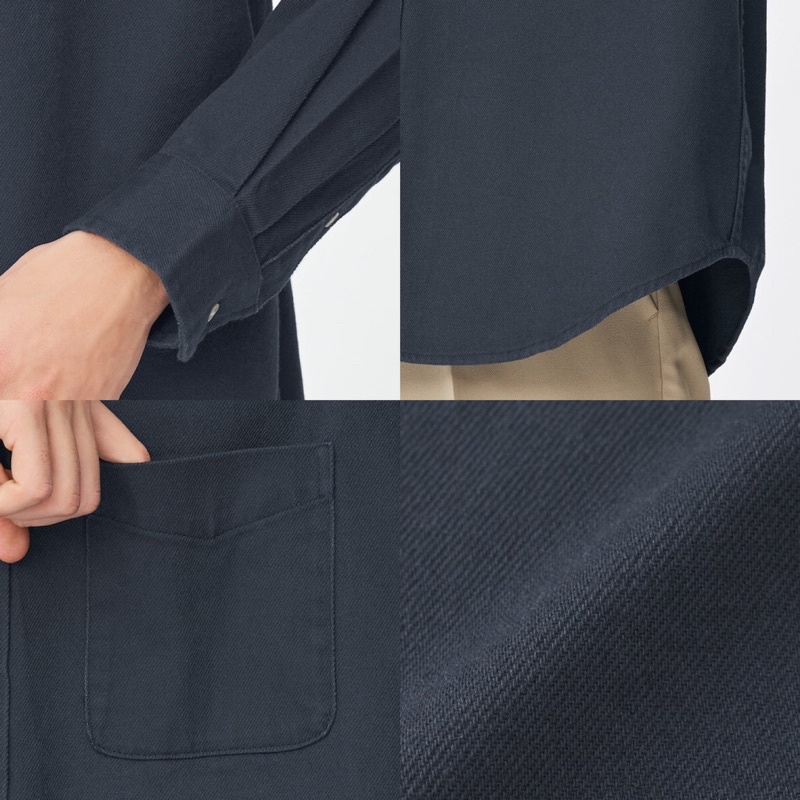 Áo sơ mi nam kaki dài tay dòng Heavy Twill thời trang, năng động của GU - Nhật