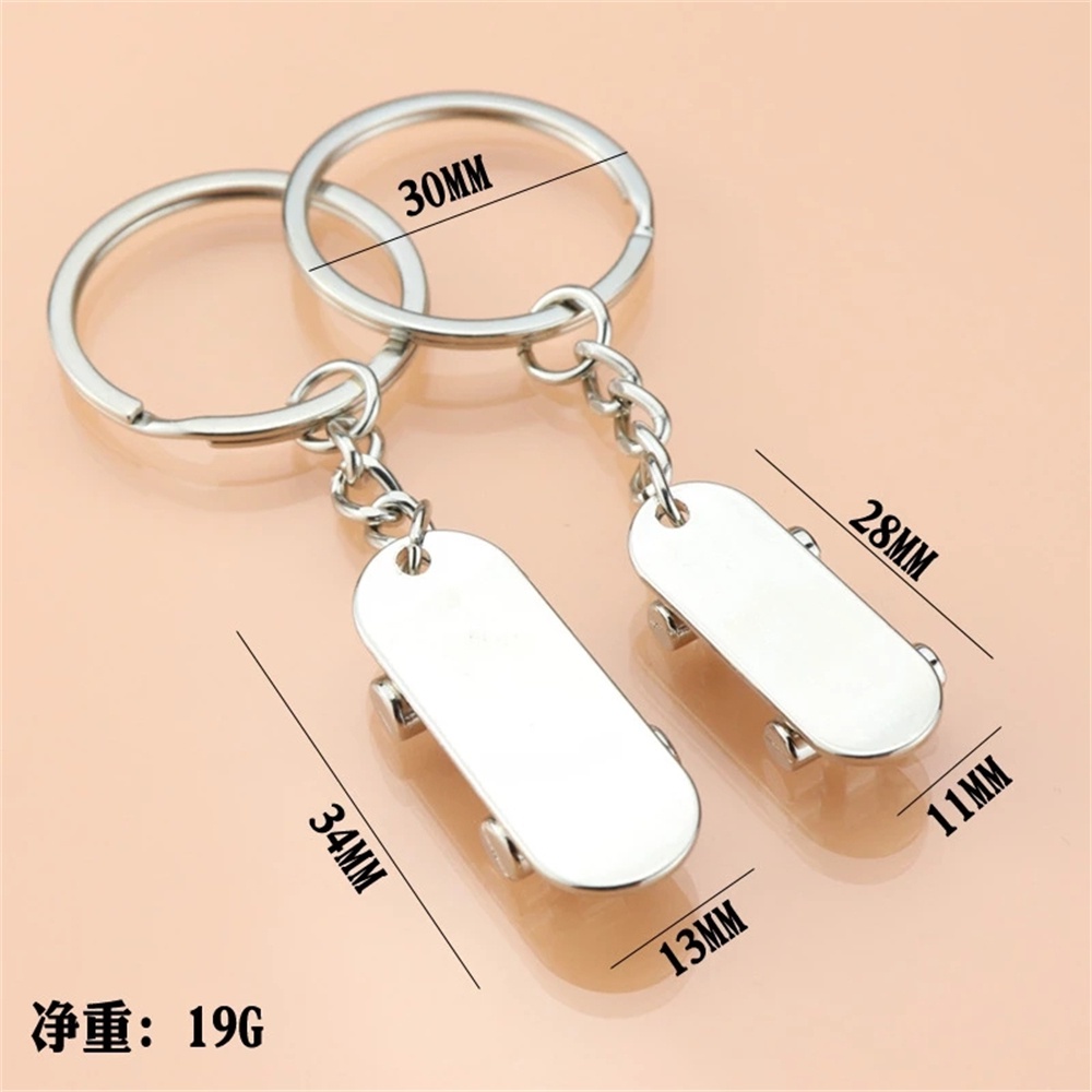 Set 2 Móc Khóa Kim Loại Hình Ván Trượt