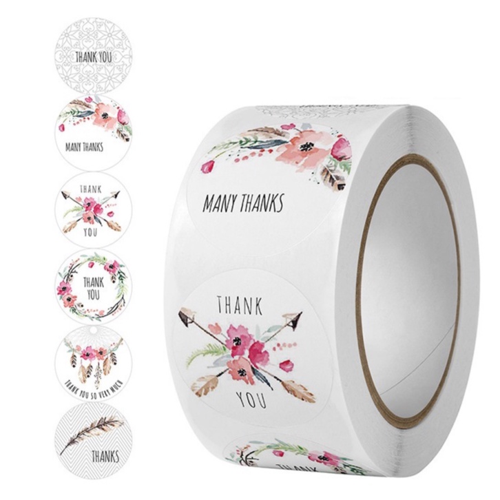 Cuộn 500 miếng stick sticker thank you Dán nhãn cảm ơn STICK051