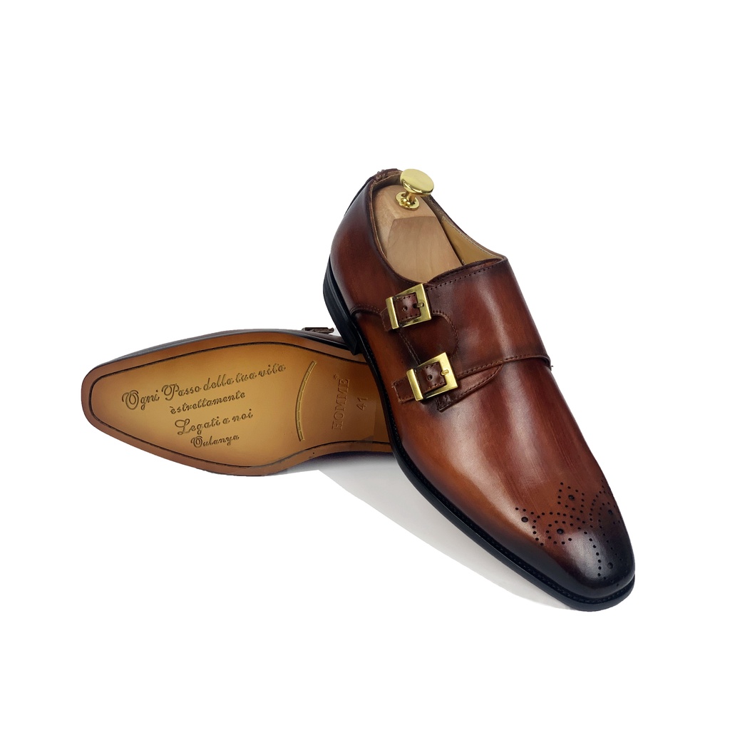 Giày da Homme Milano - Double Buckle Monk Strap