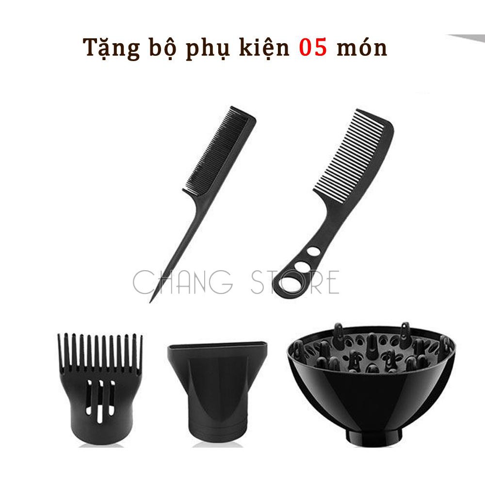 Máy sấy tóc tạo kiểu 2 chiều công suất lớn 2200W Tặng bộ phụ kiện 5 chi tiết