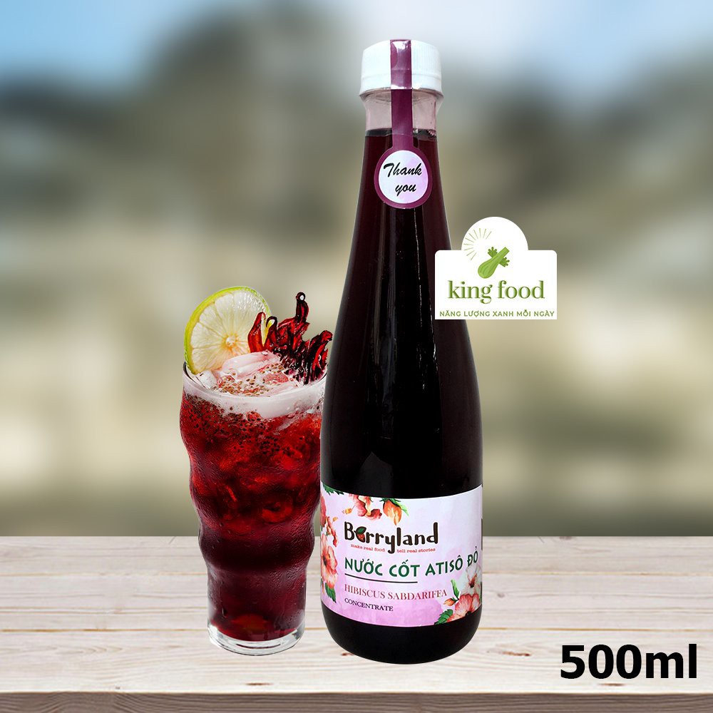 Nước cốt hoa Atiso đỏ BerryLand 500ml - Đặc sản Đà Lạt - Nước giải khát vị chua ngọt, 100% từ tự nhiên