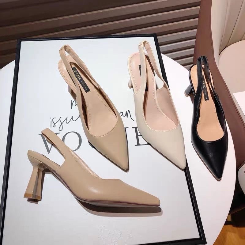 Giầy 001 gót mảnh quai sau quý phái sang trọng dành cho các bạn nữ công sở hiện đại trẻ trung Ulzzangshop520