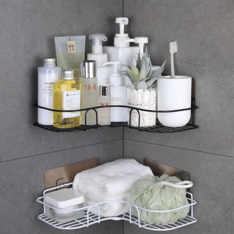 Kệ góc nhà tắm dán tường siêu dính đựng đồ rất tiện lợi - Boomart