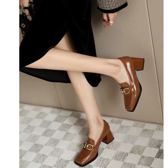 Giày Cao Gót 7CM Đế Dày Phong Cách Retro Thời Trang Cho Nữ