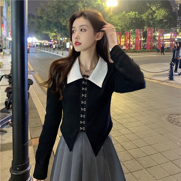 Áo Sơ Mi Tay Phồng Cổ POLO Phong Cách Phương Tây Mới Dành Cho Nữ