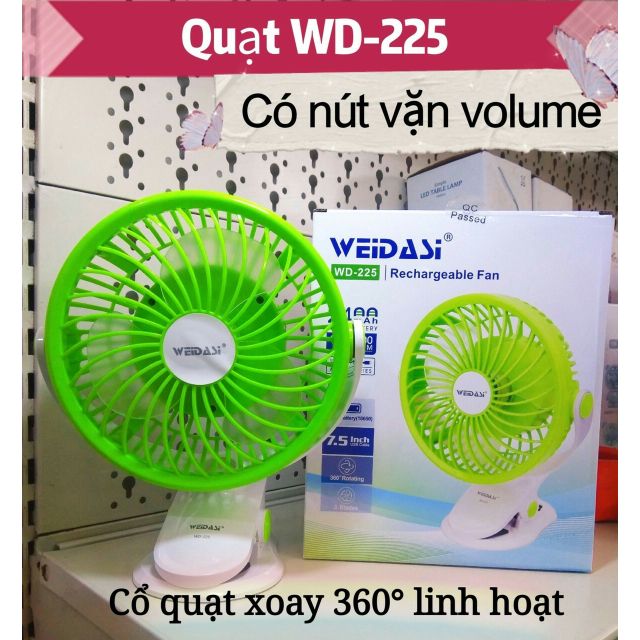Quạt Sạc Kẹp WEIDASI WD-225