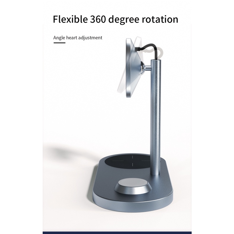 Đế sạc 3 in 1 iphone - airpod - applewatch chính hãng Wiwu X23 Power Air Wireless Charger 15w