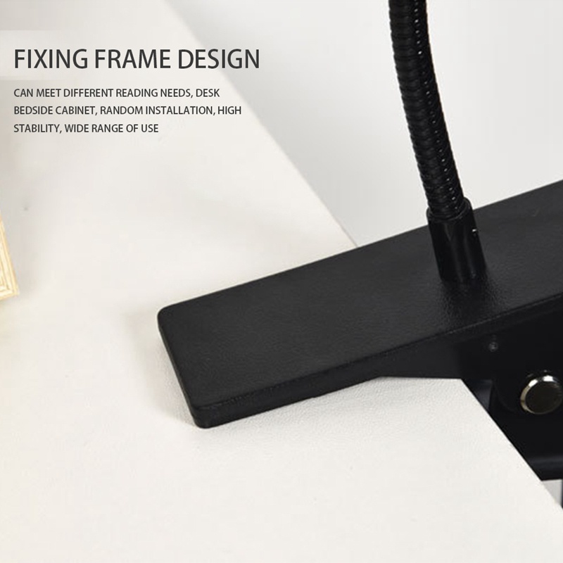 Đèn LED Đọc Sách 3 Chế Độ Dạng Kẹp Linh Hoạt Tiện Dụng Cho Giường Ngủ / Nhà Vệ Sinh Màu Đen