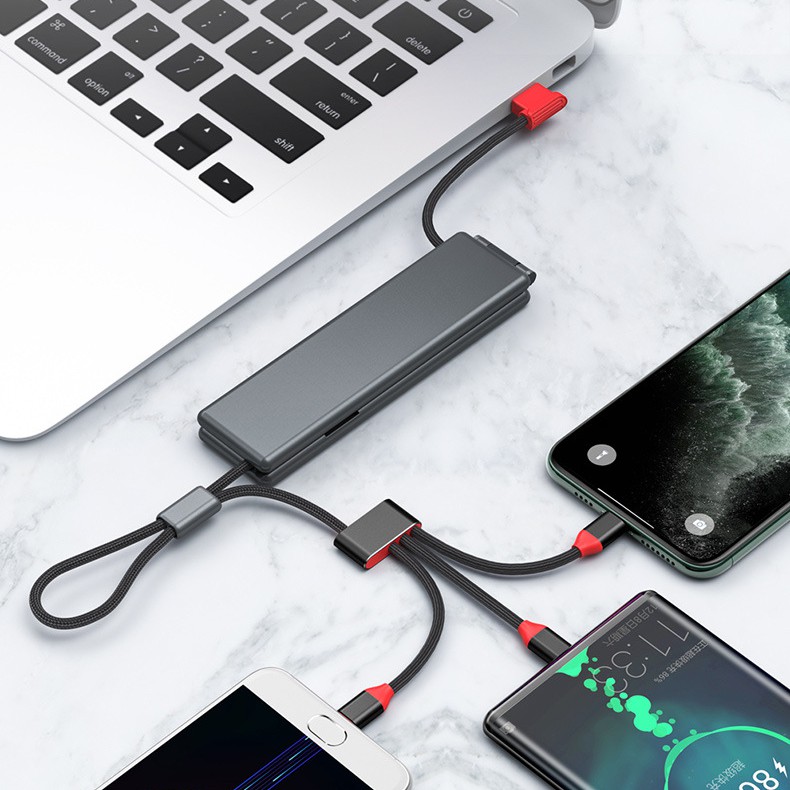 Cáp sạc nam châm H31 - Thiết kết siêu độc đáo - Hỗ trợ cả ba đầu sạc Micro USB - Lightning - Type C  Tính năng đặc biệt: