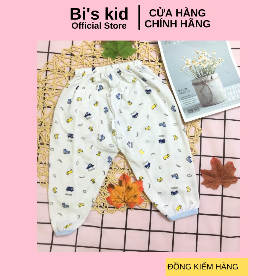 Quần sơ sinh cotton dài in hình họa tiết mềm mại thấm hút cho bé