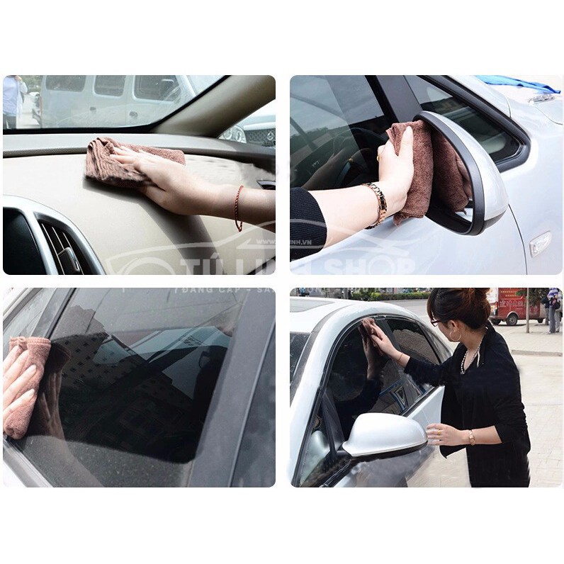 Khăn Lau Xe Ô Tô, Khăn Rửa Xe Ô Tô Microfiber, siêu mềm, siêu min