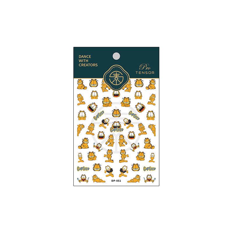 Miếng Dán Trang Trí Móng Tay Họa Tiết Hoạt Hình Mèo Garfield 5d Phong Cách Nhật Bản