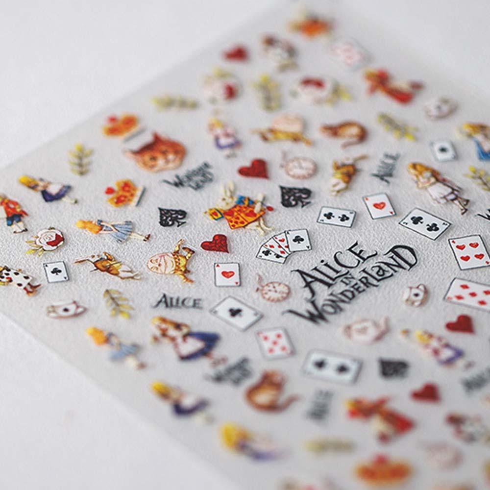 OCEANMAP Miếng Dán Trang Trí Móng Tay 5D Màu Trắng Đen Độc Đáo