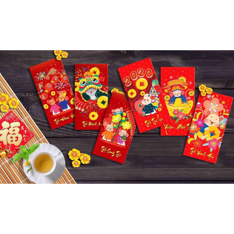 SET 10 BAO LÌ XÌ GIẤY ĐẸP 2018