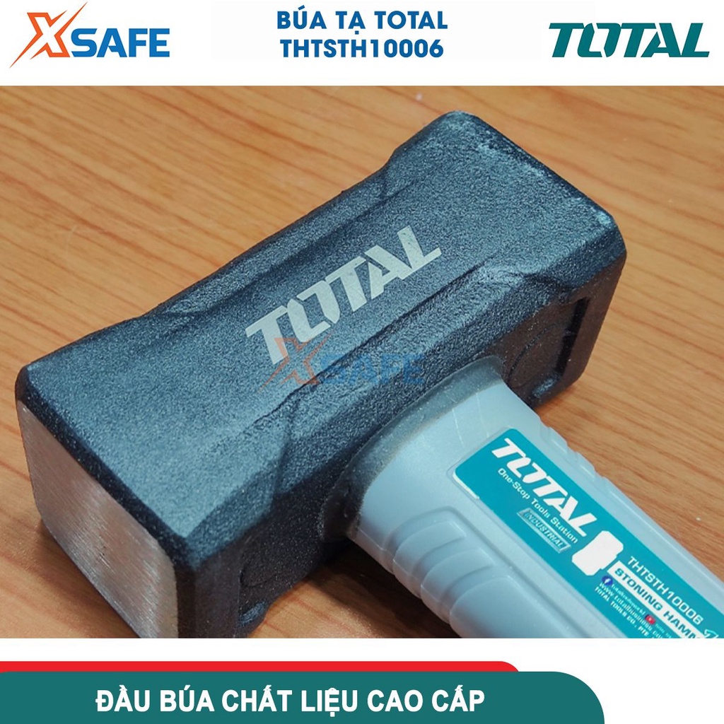 Búa tạ 1000g TOTAL THTSTH10006 thép cacbon 45, đầu búa đúc rèn nguyên khối, chịu nhiệt tốt [CHÍNH HÃNG][XSAFE]