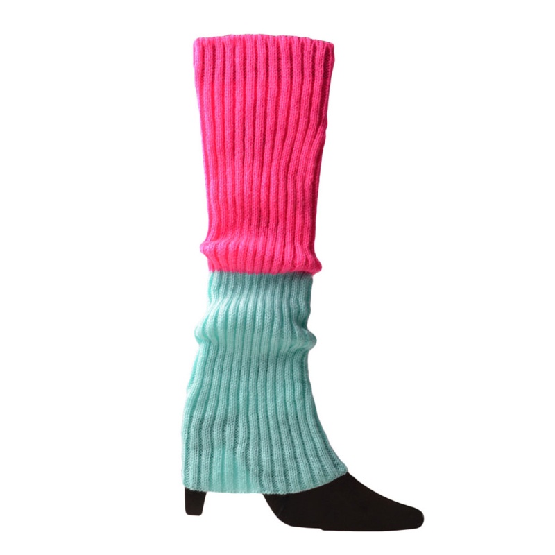 ✿ Tất Ống Dài 80s 90s Giữ Ấm Chân Màu Neon Cầu Vồng Cho Nữ