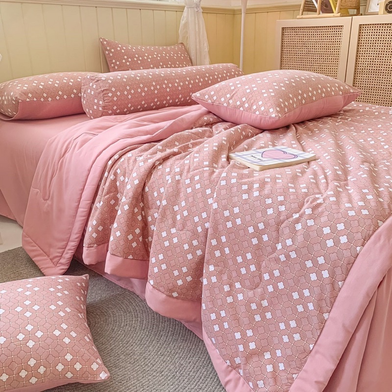 Bộ Chăn Ga Gối Cotton Đũi 5 Món Nhập Khẩu Cao Cấp Mềm Mịn , Thoáng Mát ,Thấm Hút Mồ Hôi