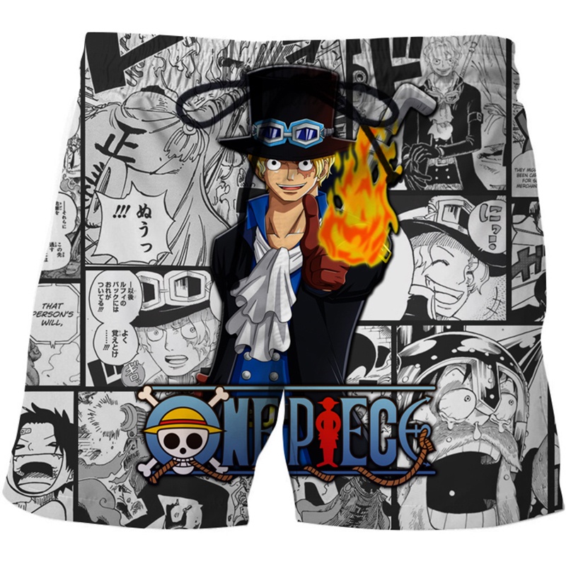 Quần Short Đi Biển In Hoạt Hình One Piece 3D Kiểu Harajuku Đường Phố Cá Tính Cho Nam