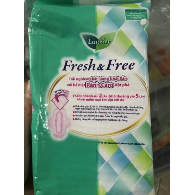 Băng vệ sinh Fresh &amp; Free có cánh ( 20 miếng gói to )