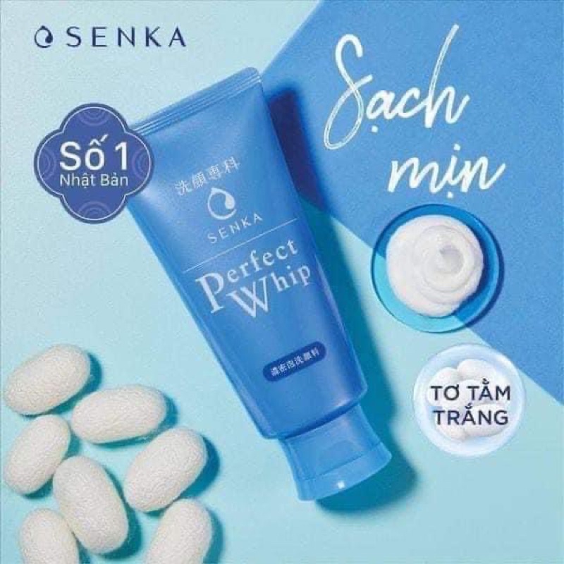 Sữa rửa mặt shisheido Senka Perfect Whip- XANH ĐẬM
