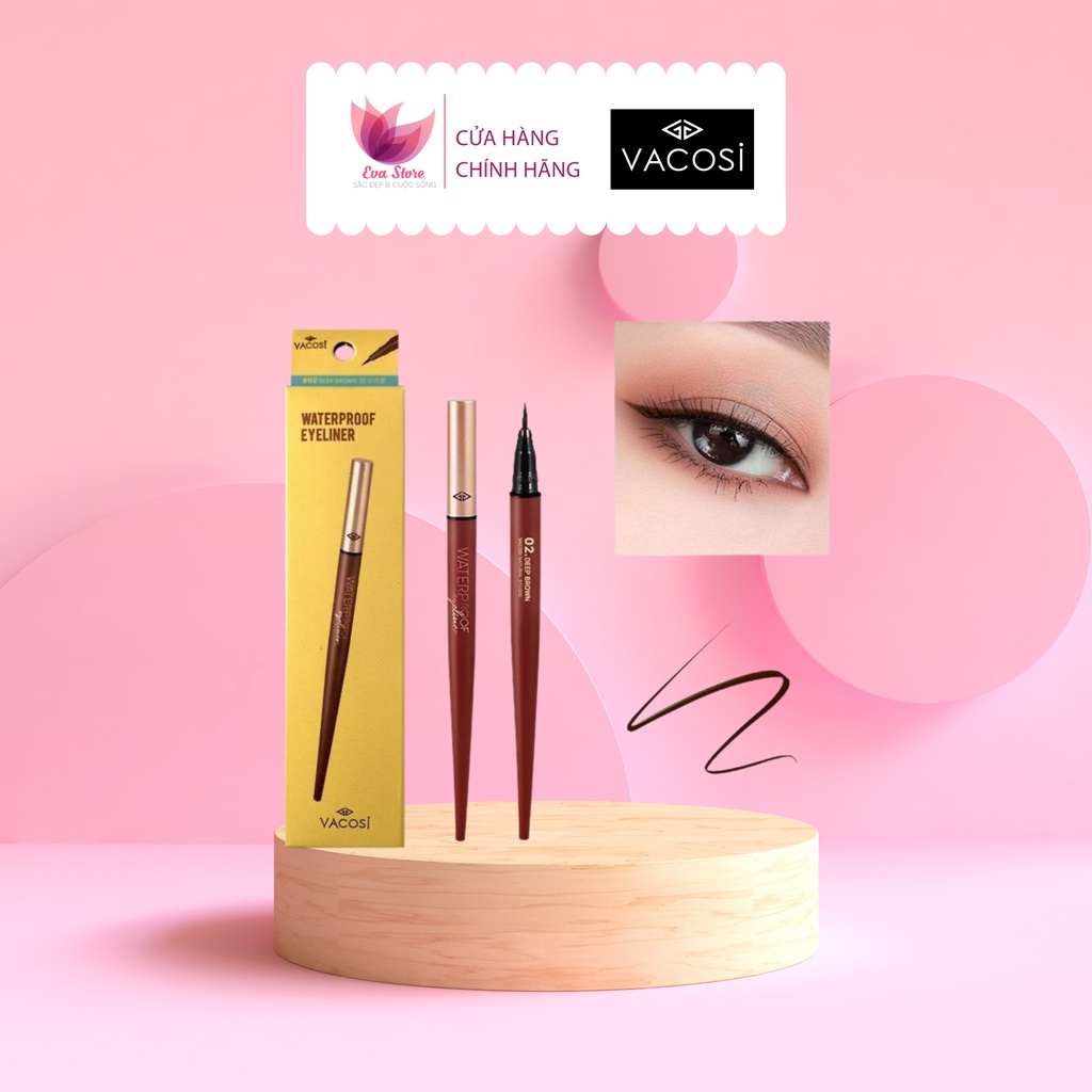 Bút Kẻ Mắt Nước Chống Trôi, Siêu Lì Vacosi Waterproof Waterproof Eyeliner