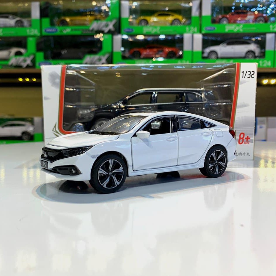 Mô hình xe ô tô Honda Civic 2019 tỉ lệ 1:32 màu trắng