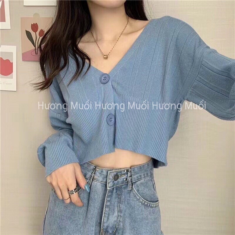 áo cardigan len croptop 2 cúc - hàng qC | BigBuy360 - bigbuy360.vn