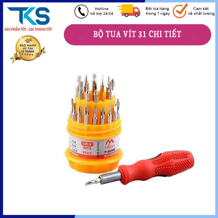 Bộ tô vít 31 món đa năng, tua vít đa dụng vặn mở các loại ốc vít