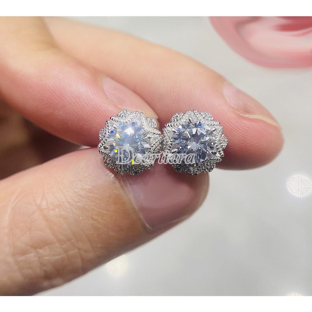 Bông Tai Hình Giọt Nước Đính Đá Zircon Thời Trang Lãng Mạn Cho Nữ