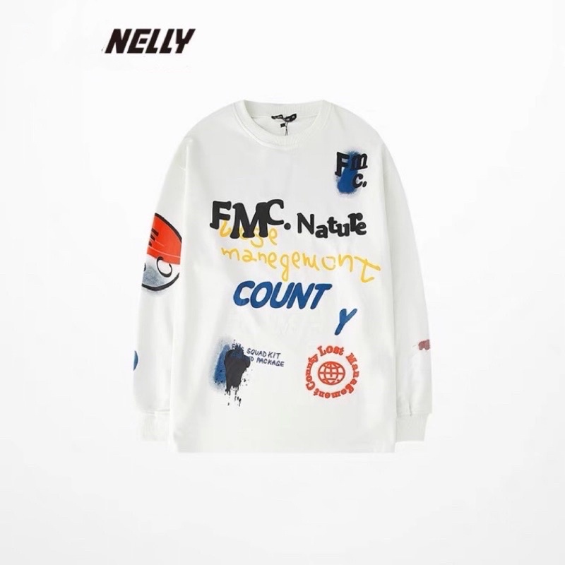 Áo sweater da cá 4132 nelly heybig dáng unisex form rộng 49 24 50
