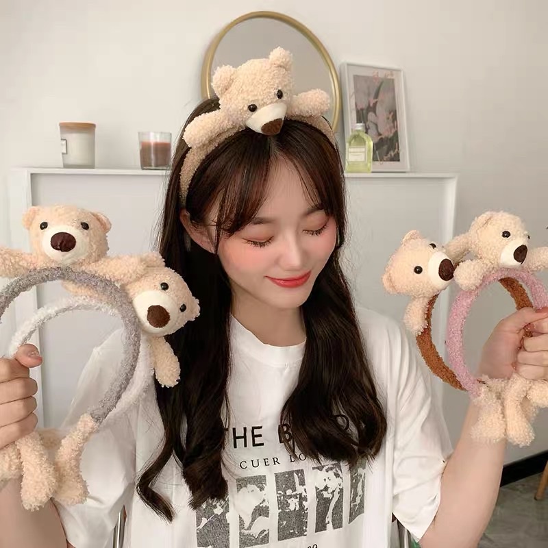[Mới] Băng Đô Cài Tóc Trang Trí Gắn Gấu Bông Cao Cấp Bờm Gấu Nhỏ Siêu Cute Phong Cách Dễ Thương Hàn Quốc Phụ Kiện Tóc Nữ