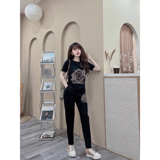 Set bộ thun nữ đính đá cao cấp