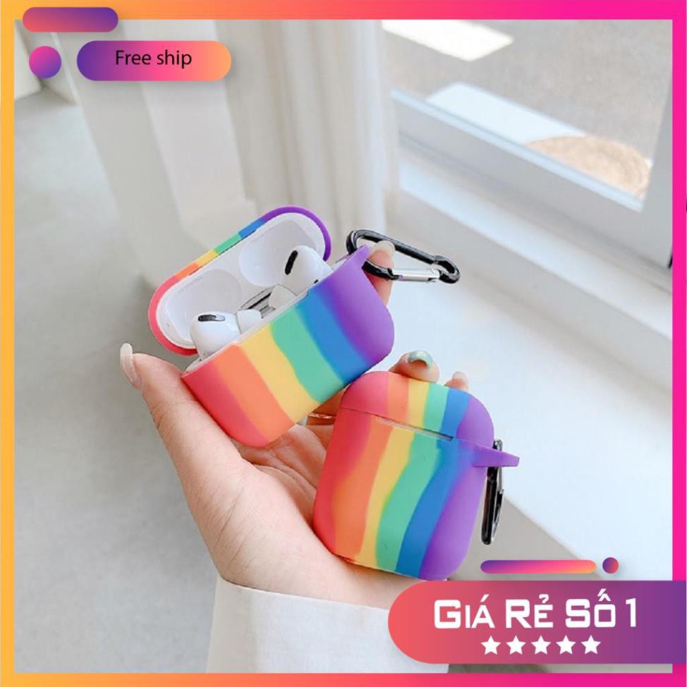 Airpods Case ⚡Freeship ⚡ Model Lovely  Rainbow -  Cho Tai Nghe Không Dây 1/ 2/ i12/ Pro