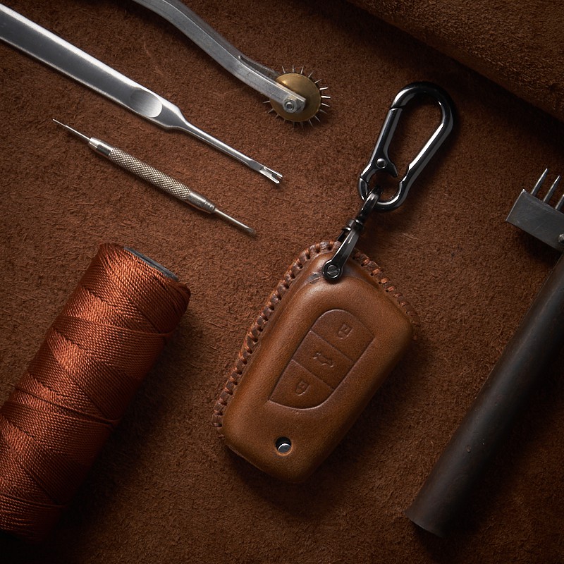 Bao Da Chìa Khóa Ô Tô Handmade Toyota Colora Altis 2015 / Innova 2019 Da Bò opkey