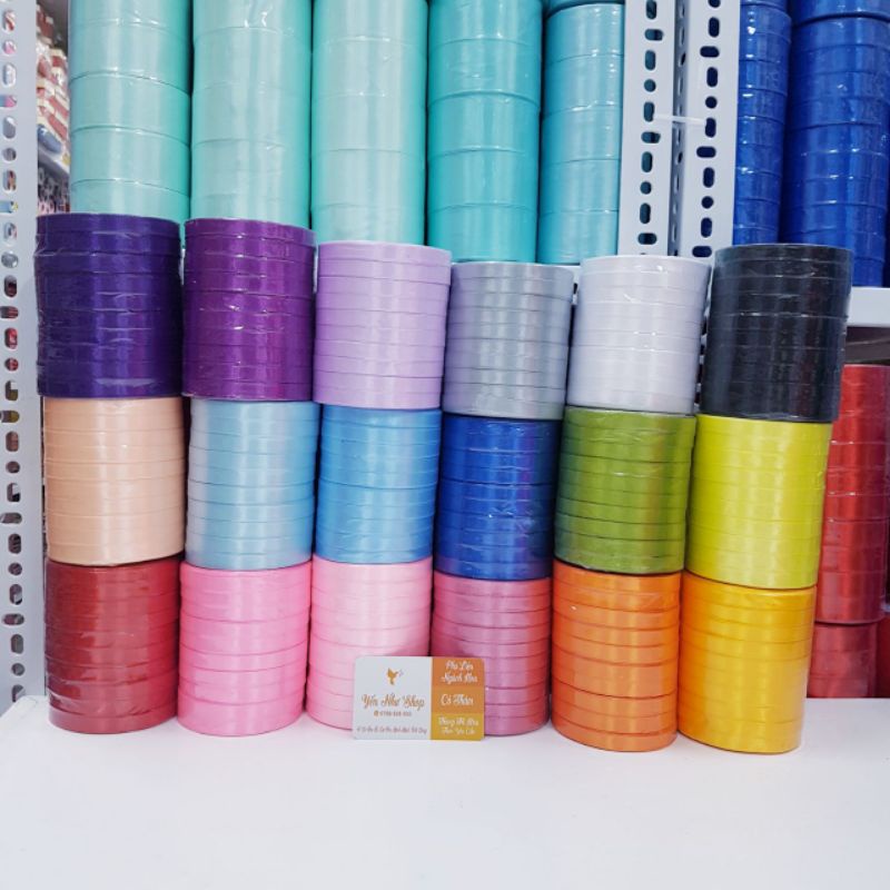 1 cuộn ruy băng lụa satin 1cm