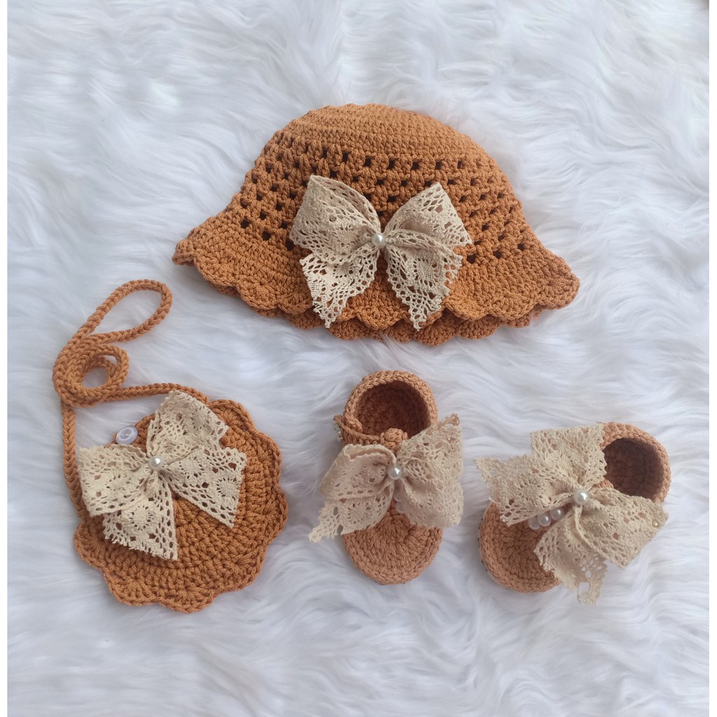 Combo Nón + Giày + Túi Đeo Chấm Bi Cho Bé Gái