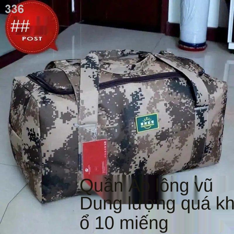 Túi hành lý rằn ri phong cách quân đội với chăn bông lớn du lịch nam xách tay sức chứa siêu