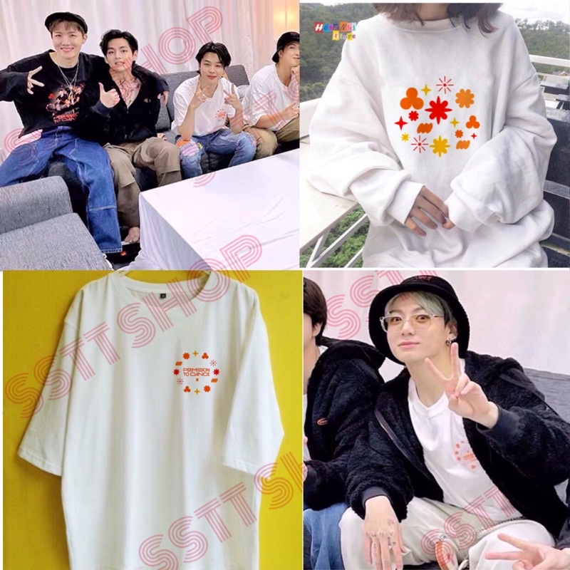 (Tặng ảnh BTS)Sweater BTS concert PERMISSION ... dài tay