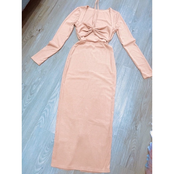 G1- đầm body thun gân GV048 khoét vai, chất thun gân