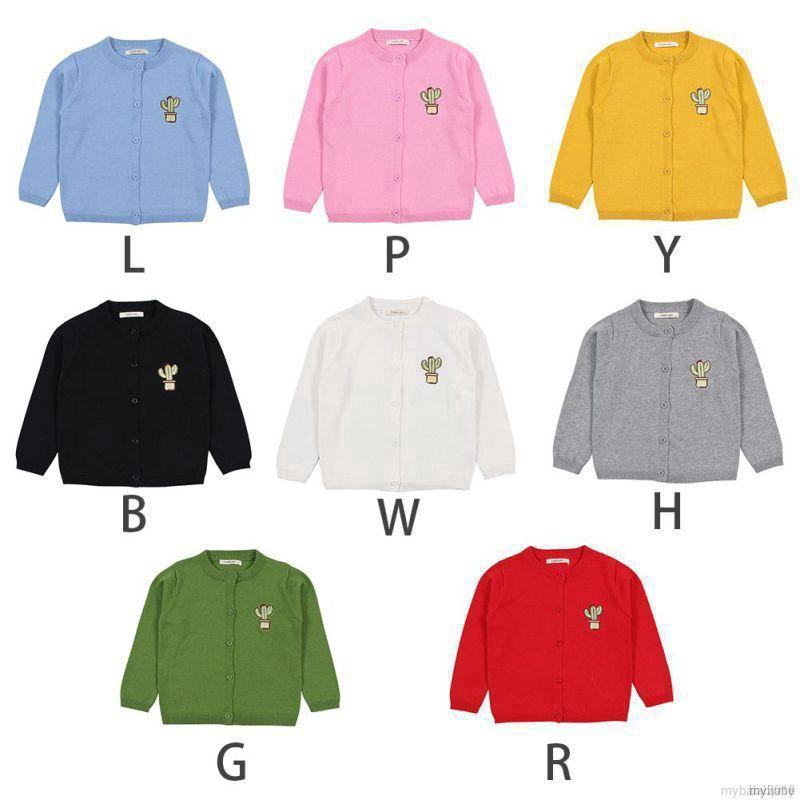 Áo Khoác Cardigan Thêu Họa Tiết Xương Rồng Xinh Xắn Dành Cho Bé