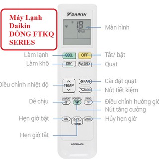 REMOTE ĐIỀU KHIỂN ĐIỀU HOÀ DAIKIN 2 CHIỀU GA 32 ARC480A1  loại Nhỏ Dài ,bảo hành đổi mới