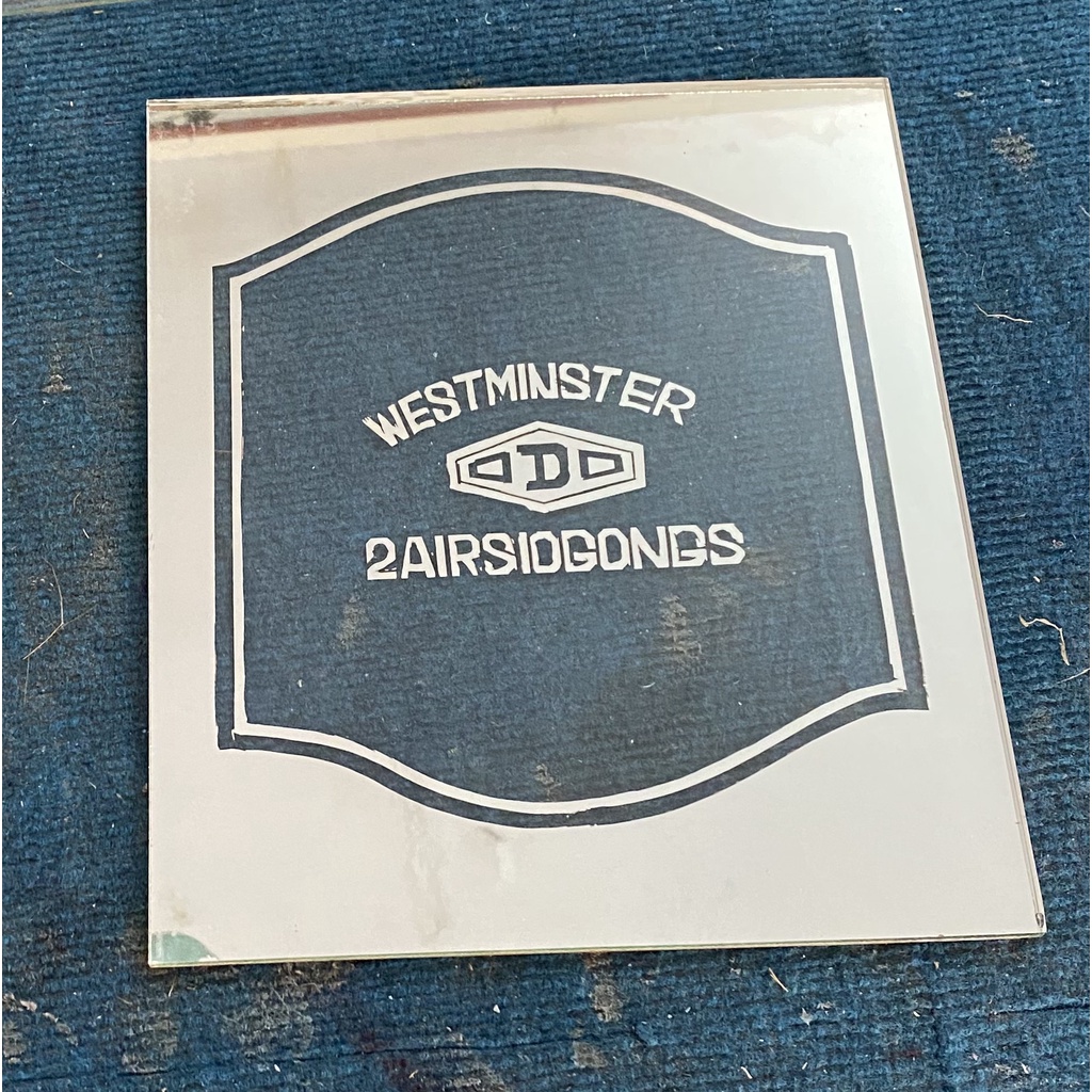 Mặt kính cho đồng hồ cổ quả lắc chữ Westminter 2AIRSIOGONGS, vẽ khắc nghệ thuật trên kính bằng sơn dầu