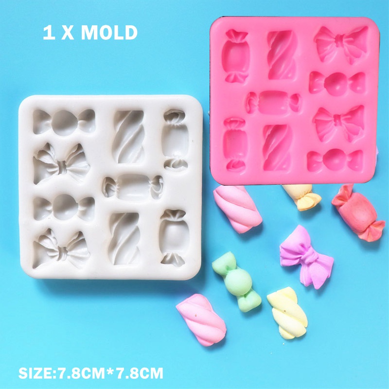 Khuôn Silicone Làm Bánh/Sô Cô La/Kẹo Ngọt Hình Nơ Diy