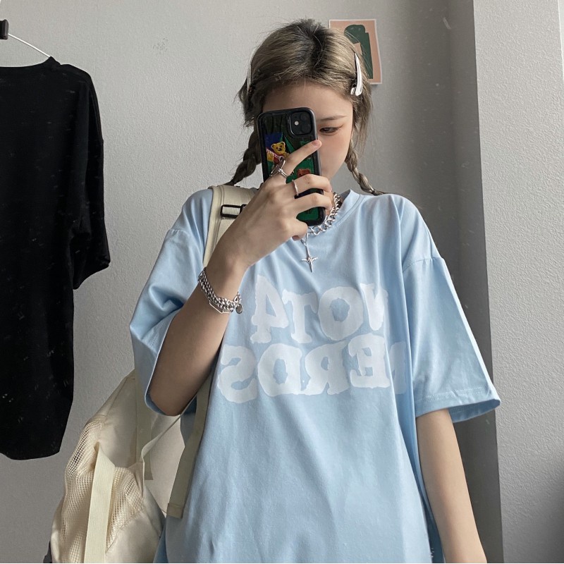 Áo thun nam nữ form rộng Unisex màu xanh dương, áo phông man nữ tay lỡ style Hàn Quốc miustyle3