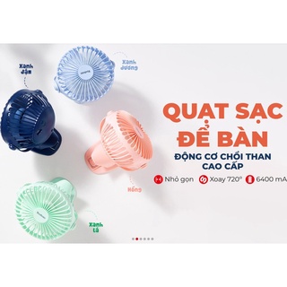 [Mã ELHA22 giảm 5% đơn 300K] Quạt tích điện dùng liên tục 32 tiếng Y-F04 6400mAh- Hàng chính hãng YOOBAO