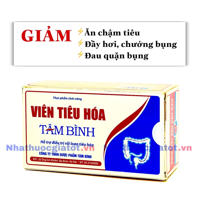 [Hộp 36 Viên] Viên Tiêu Hóa Tâm Bình - Hỗ trợ làm giảm các triệu chứng ăn chậm tiêu, đầy hơi, chướng bụng